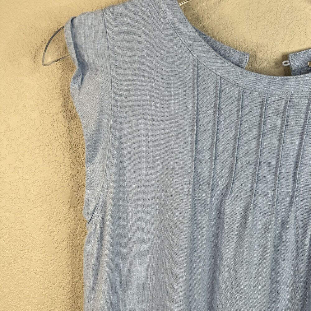 New In Women’s Light Blue Mini Tiered Ruffle Classic Coastal Small Sleeveless - Picture 2 of 16